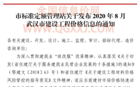 武汉市2020年8月期信息价期刊